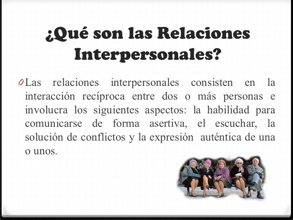 reflexion de las relaciones interpersonales